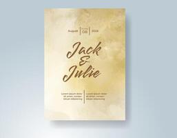 Wedding invitation with abstract watercolor background vector
