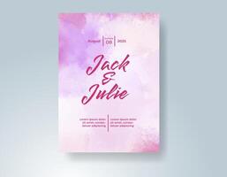Wedding invitation with abstract watercolor background vector