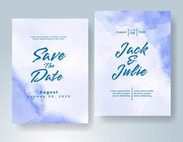 Wedding invitation with abstract watercolor background vector