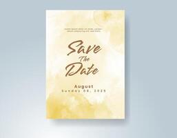 Wedding invitation with abstract watercolor background vector