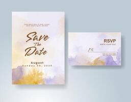 Wedding invitation with abstract watercolor background vector