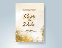 Wedding invitation with abstract watercolor background vector