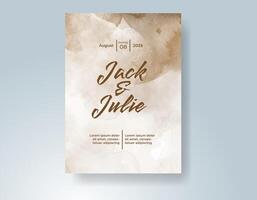 Wedding invitation with abstract watercolor background vector