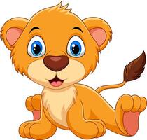 Cartoon happy lion isolated on white background vector