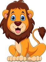 Cartoon happy lion isolated on white background vector