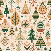 New Year trees on a light background. vector