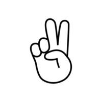 hands form peace character vector