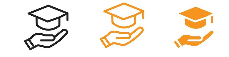 Promoting Inclusive Learning with Accessible or Free Education Icon Set for Educational Resources vector