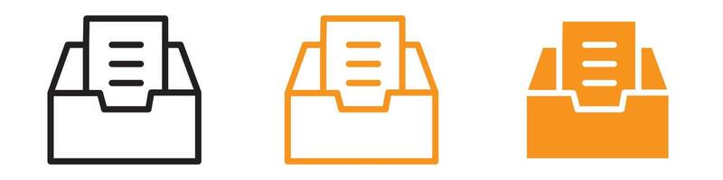 Efficient Archive Folders Icon Set for Document Management and Organizational Content vector