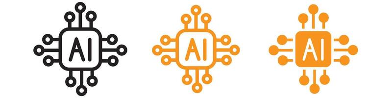 Futuristic Artificial Intelligence Icon for Innovative Technology and AI-Themed Designs vector