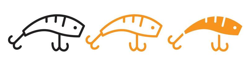 Bait Fishing Minnow Icon Set Fishing Lure Illustrations for Angling and Outdoor Projects vector