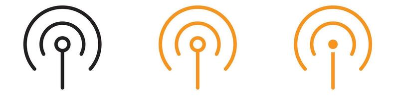 Broadcast Icon Set Media and Communication Symbols for Radio and Television Projects vector