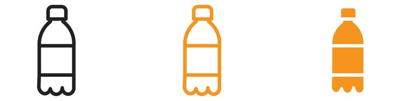 Bottle Icon Set Beverage Container Illustrations for Food and Drink Projects vector