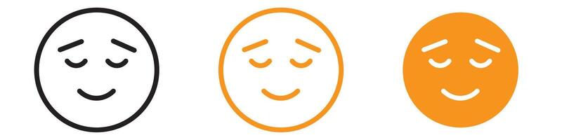 Calm Emoji Icon Set Relaxation and Tranquility Symbols for Messaging and Communication vector
