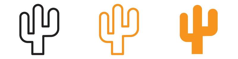 Cactus Icon Set Desert Plant Illustrations for Nature and Botanical Projects vector