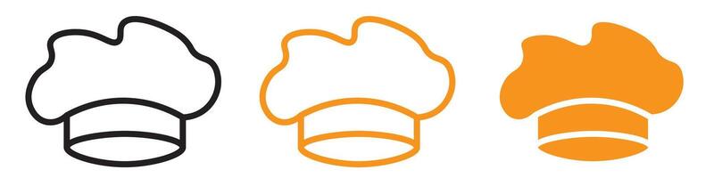 Chef Hat Icon Set Culinary Arts Illustrations for Cooking and Restaurant Projects vector
