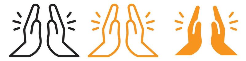 Clapping Hand Icon Set Applause and Appreciation Symbols for Communication and Events vector