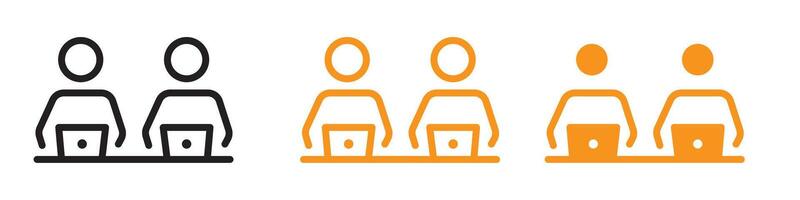 Coworking Icon Set Shared Workspace Illustrations for Business and Collaboration vector