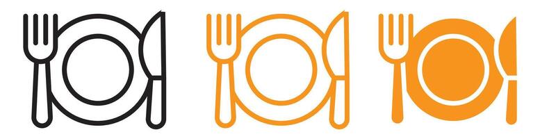 Cutlery Icon Set Kitchen Utensils Illustrations for Food and Dining Projects vector