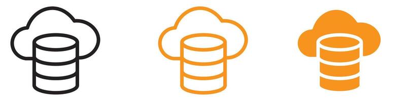 Data Storage Icon Set Digital Archive Illustrations for Technology and Cloud Storage vector