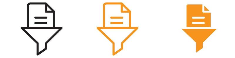 Data Filtering Icon Set Information Processing Illustrations for Technology Projects vector