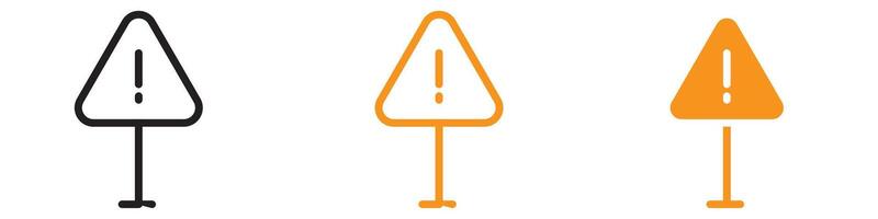 Exclamation Danger Icon Set Warning and Hazard Symbols for Safety and Alerts vector