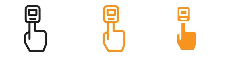 Fingertip Pulse Oximeter Icon Set Medical Device Illustrations for Health Monitoring vector
