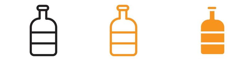 Glass Bottle Icon Set Container Illustrations for Beverage and Packaging vector