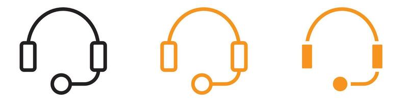 Helpdesk Headphone Icon Set Customer Service Illustrations for Communication and Support vector