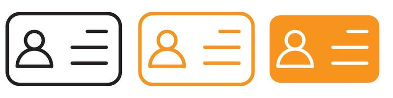 Identification Card Icon Set Personal ID Illustrations for Security and Administration vector