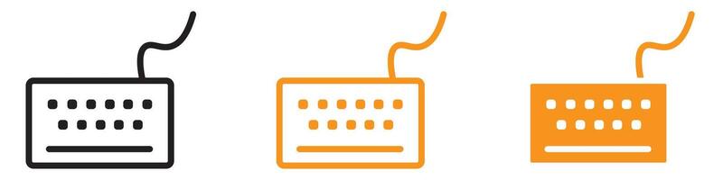 Keyboard Icon Set Computer Input Device Illustrations for Technology and Office vector