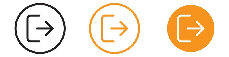 Logout Icon Set User Interface Illustrations for Web and App Design vector