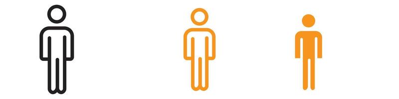 Man Icon Set Human Figure Illustrations for General Use in Various Projects vector