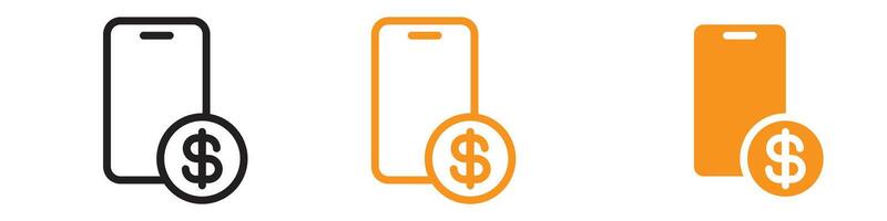 Mobile Bank Icon Set Online Banking Illustrations for Finance and Technology Projects vector
