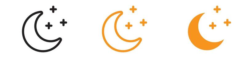 Moon and Stars Icon Set Night Sky Illustrations for Astronomy and Fantasy Projects vector