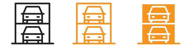 Multi-Storey Parking Icon Set Parking Facility Illustrations for Urban Planning and Transportation vector