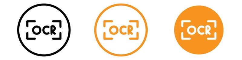 OCR Icon Set Optical Character Recognition Illustrations for Technology Projects vector