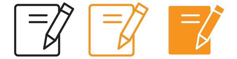 Note Icon Set Notepad Illustrations for Writing and Documentation vector