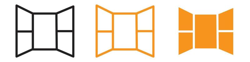 Open Windows Icon Set Ventilation and Airflow Illustrations for Home and Office vector