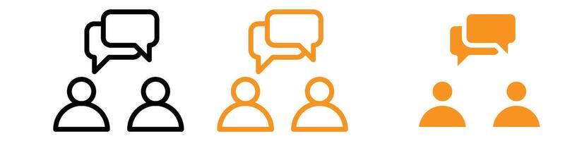 Person Conversation Icon Set Dialogue Illustrations for Communication and Interaction vector