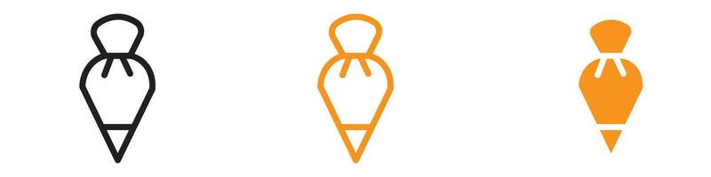 Pastry Bag Icon Set Baking Tool Illustrations for Culinary and Dessert Projects vector