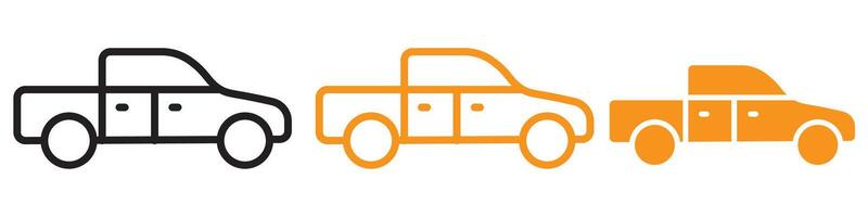 Pickup Truck Icon Set Vehicle Illustrations for Transport and Automotive Projects vector