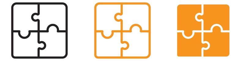 Puzzle Icon Set Problem Solving Illustrations for Games and Educational Projects vector