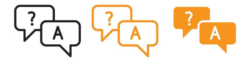 Questions and Answers Icon Set FAQ Illustrations for Support and Information vector