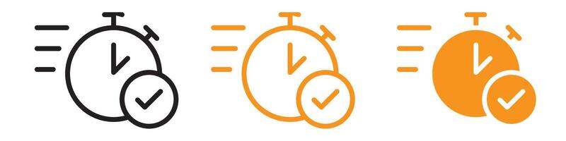 Quick Approval Icon Set Fast Verification Illustrations for Business and Finance vector