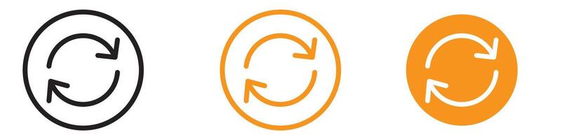 Repeat Reload Arrow Icon Set Refresh Illustrations for Technology and Web Design vector