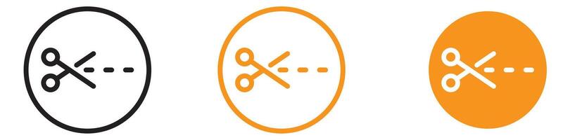 Scissors Trim Cut Icon Set Cutting Tool Illustrations for Craft and Office Projects vector