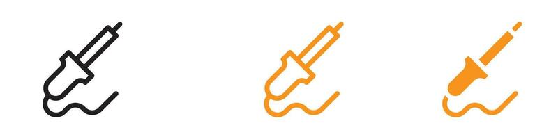 Soldering Iron Icon Set Tool Illustrations for Electronics and DIY Projects vector