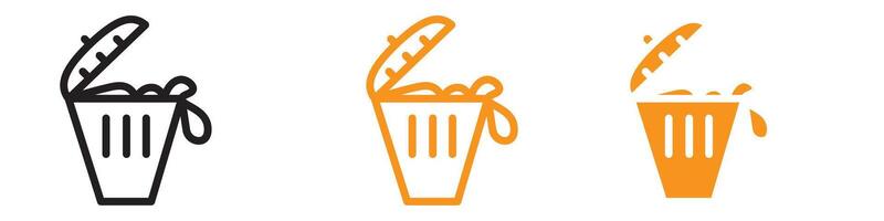 Solid Waste Icon Set Recycling and Disposal Illustrations for Environmental Projects vector