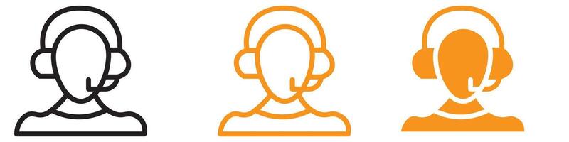 Support Call Service Icon Set Customer Assistance Illustrations for Communication vector